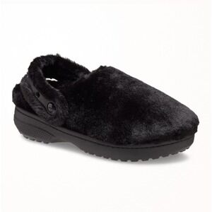 New Crocs Classic Fur Sure Clog Womens‎ 6 Mens 4 Black Fuzzy Lined Slip On Shoes
